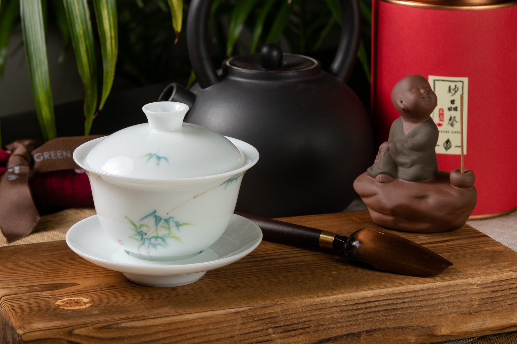 Rainbow Bamboo Gaiwan 高白玉瓷竹蓋碗