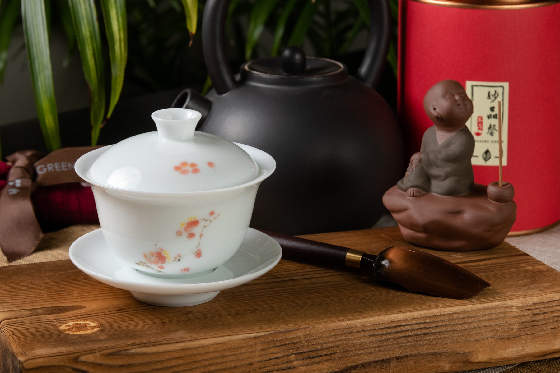 Cherry Blossom Gaiwan 高白玉瓷梅花蓋碗