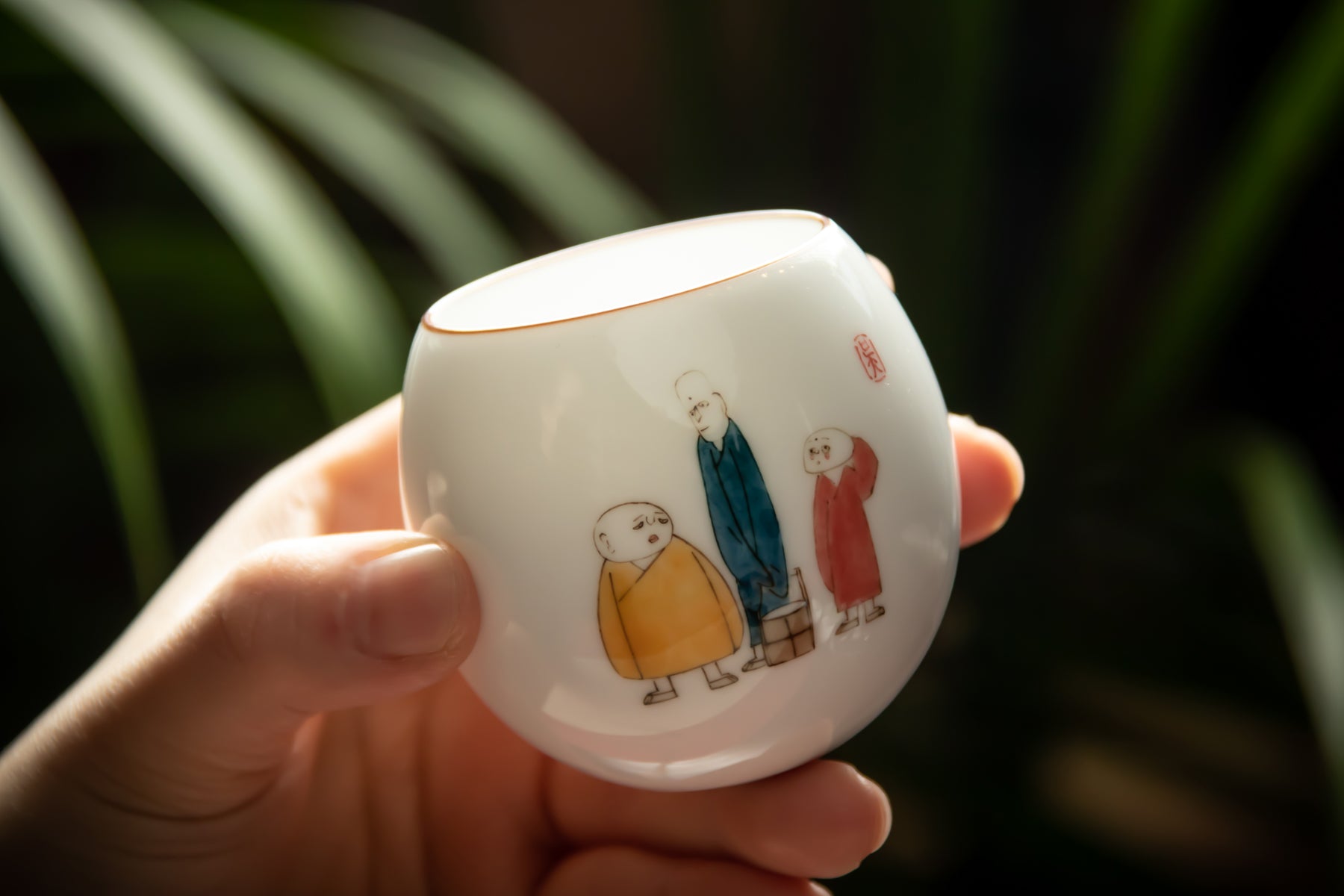 The Story Of The Three Monks Jingdezhen Tumbler Cup 三個和尚的故事