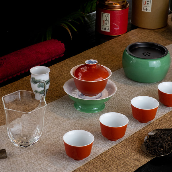 Vermilion Ceremony Tea Set 复古绛红功夫茶具套装– Treasure Green