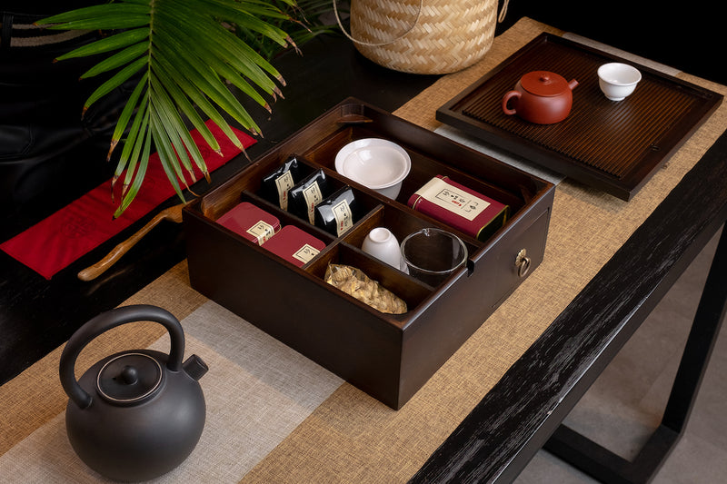 Square Dynasty Tea Tray 胡桃色竹制收纳盒茶盘-四方– Treasure Green 
