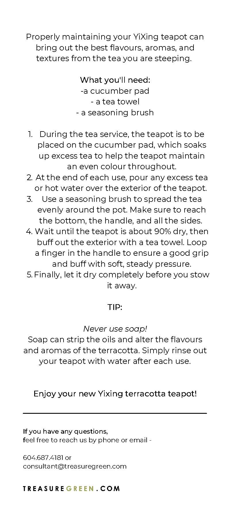 Terracotta Teapot Maintenance Kit